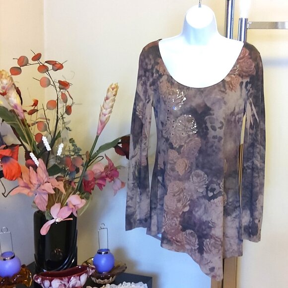 NWOT brina & em Women's Floral Graphic Tee Shirts Crewneck Trendy Spring Clothes - Picture 4 of 6